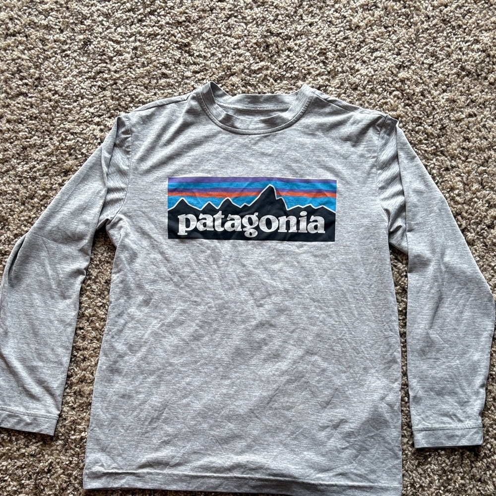 Patagonia kids Gray Long Sleeve with Mountain Design